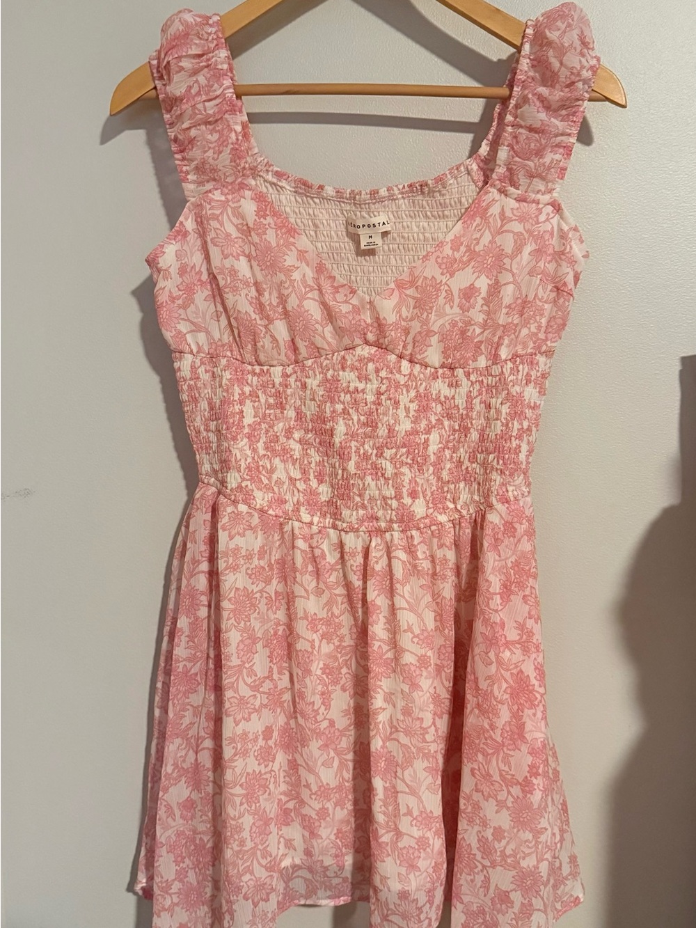 Aeropostale Pink Floral Smocked Sundress
